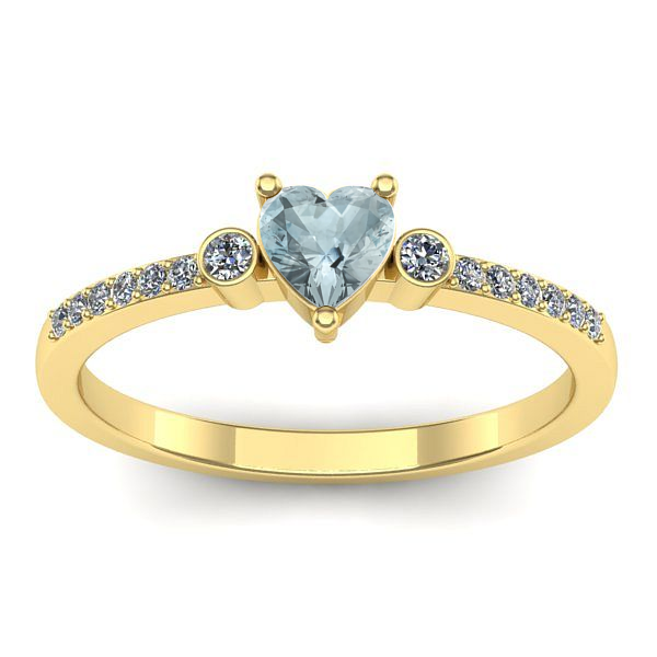 Inel logodna cu aquamarin inima