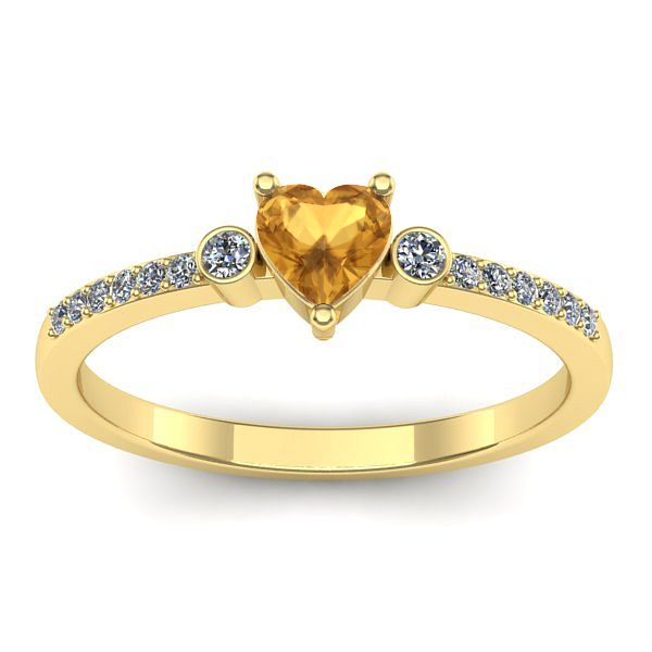 Inel de logodna cu citrin inima