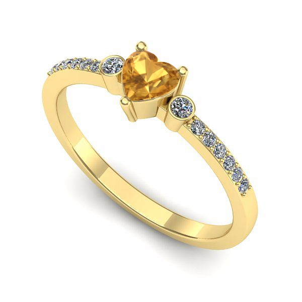 Inel din aur galben cu citrin