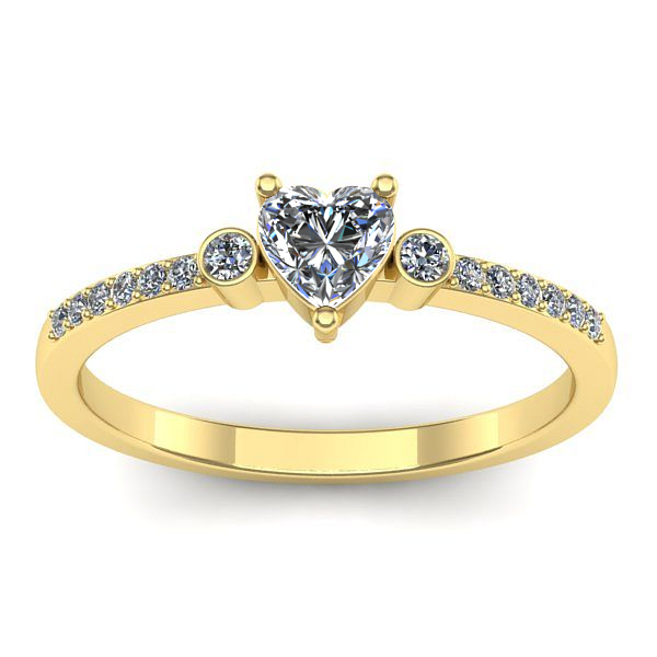 Inel cu diamant inima