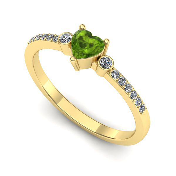 Inel din aur galben cu peridot