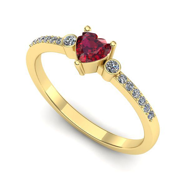 Inel de logodna din aur galben cu rubin