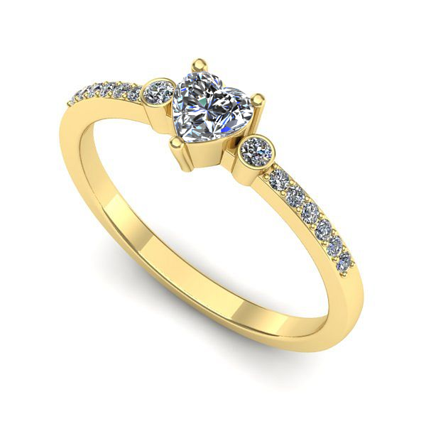 Inel de logodna din aur galben cu safir alb