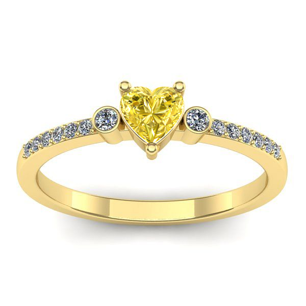 Inel de logodna cu safir galben inima