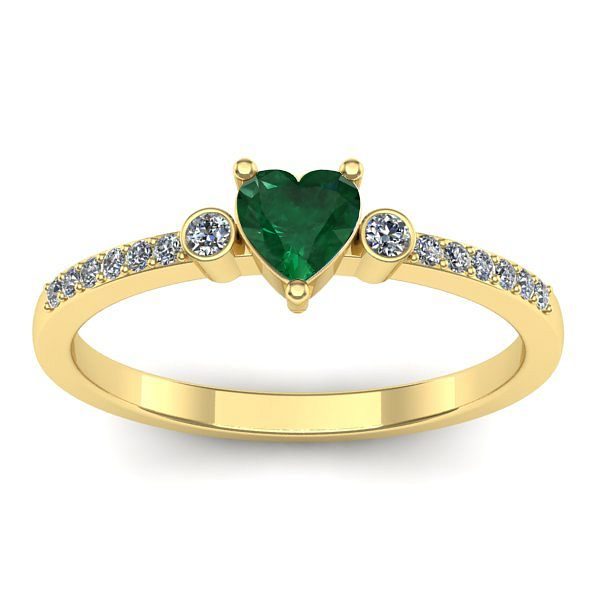 Inel logodna cu smarald inima