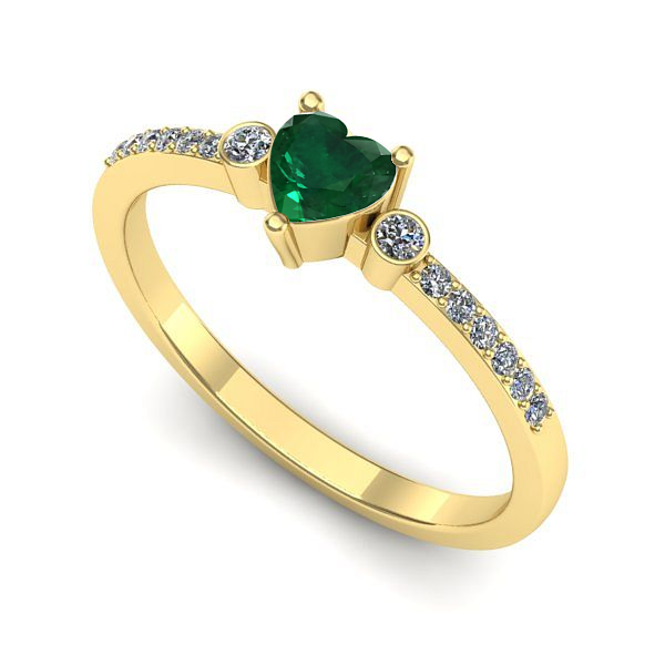 Inel din aur galben cu smarald