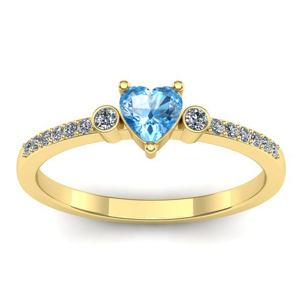 Inel de logodna cu topaz blue inima