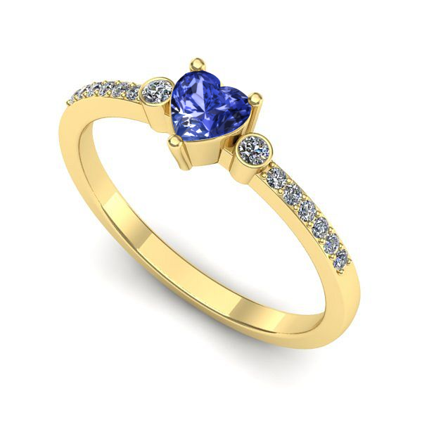 Inel din aur galben cu tanzanit