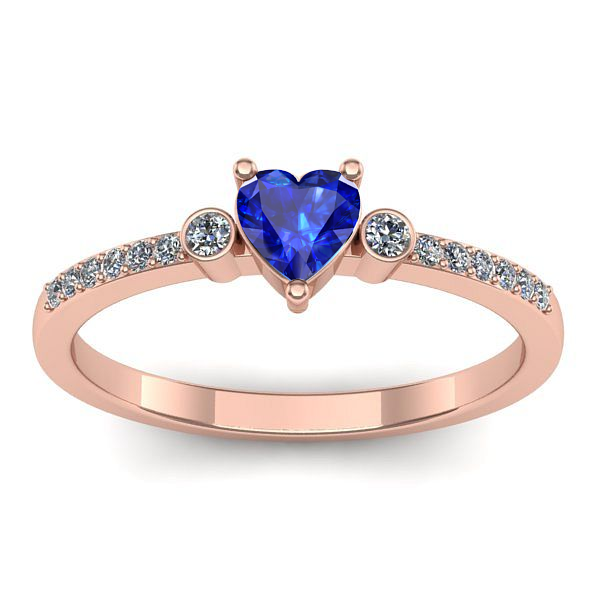 Inel de logodna cu safir inima