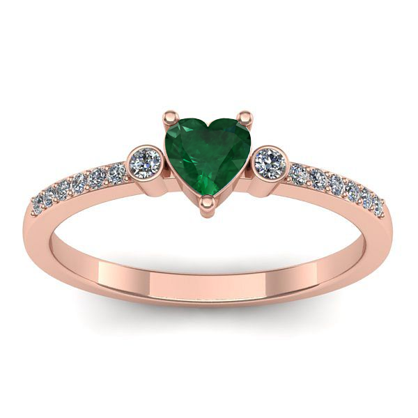 Inel cu smarald inima