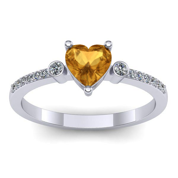 Inel logodna cu citrin inima