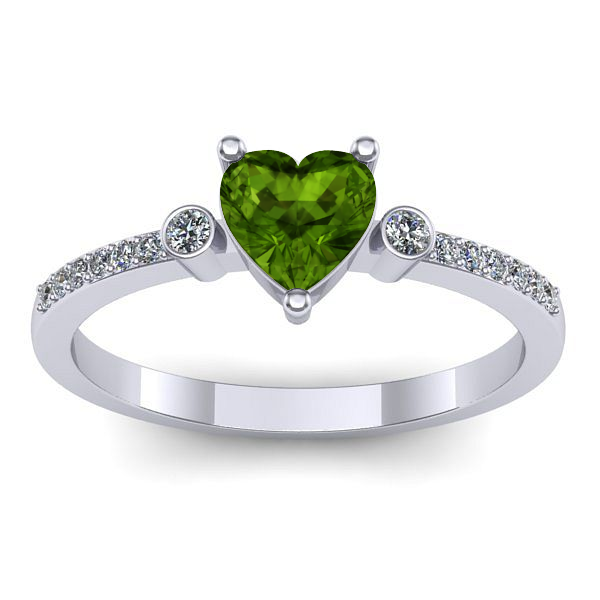 Inel cu peridot inima