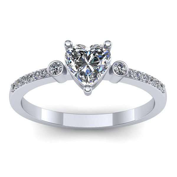 Inel cu diamant de laborator inima