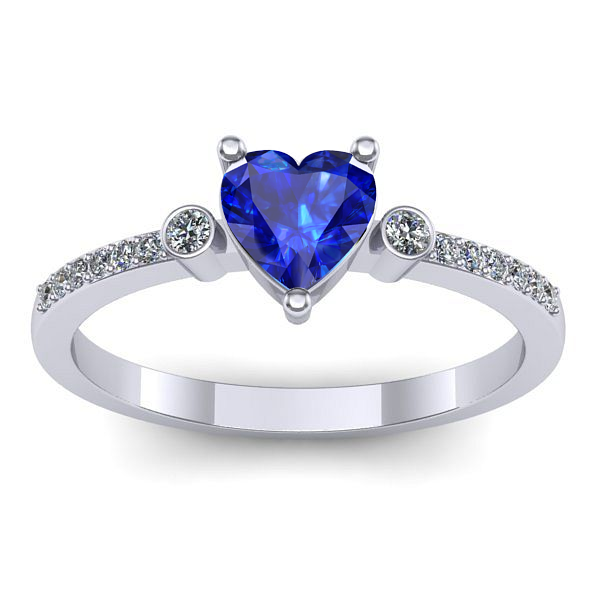Inel de logodna cu safir inima