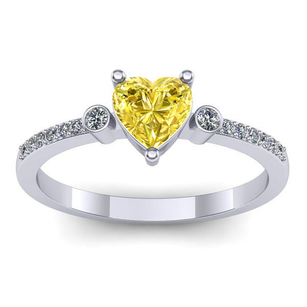 Inel de logodna cu safir galben inima