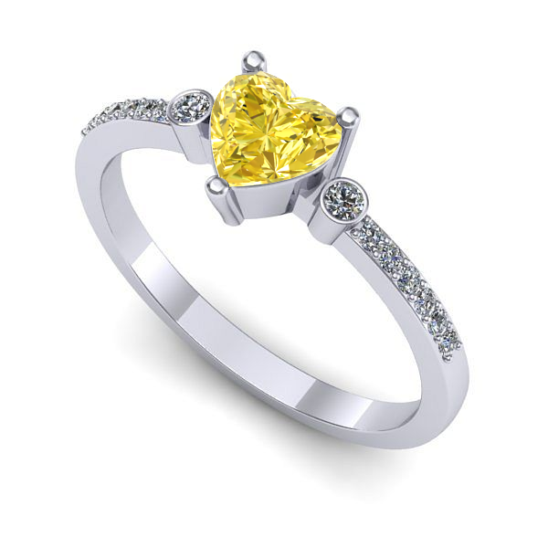 Inel din aur alb cu safir galben