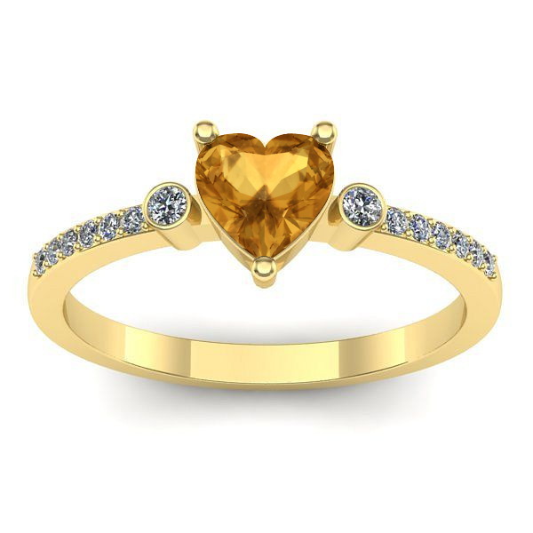 Inel logodna cu citrin inima