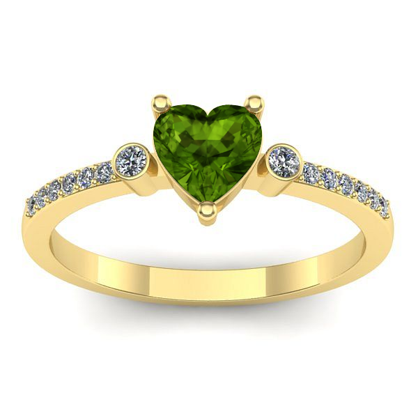 Inel cu peridot inima