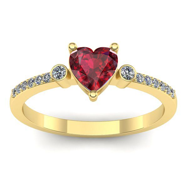 Inel logodna cu rubin inima