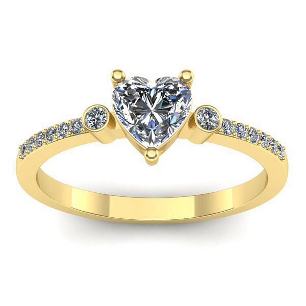 Inel logodna cu safir alb inima