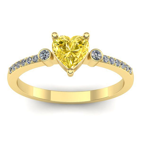 Inel logodna cu safir galben inima