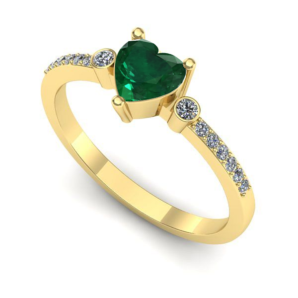 Inel din aur galben cu smarald