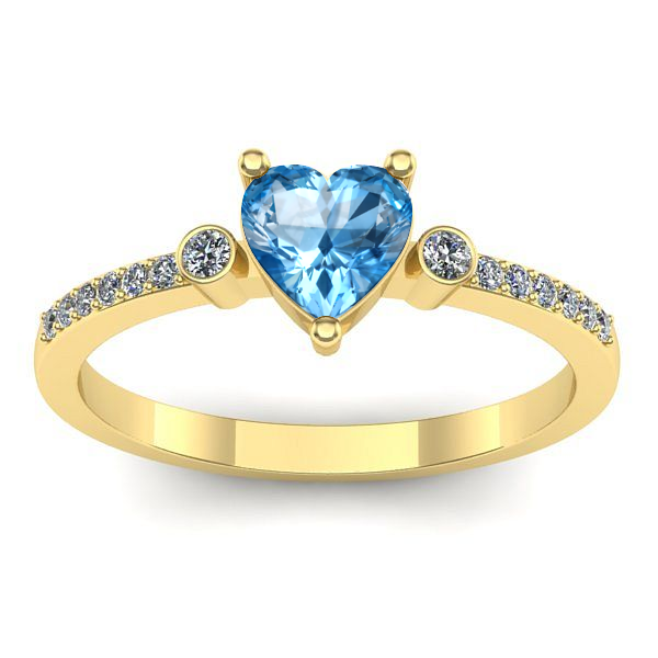 Inel logodna cu topaz blue inima