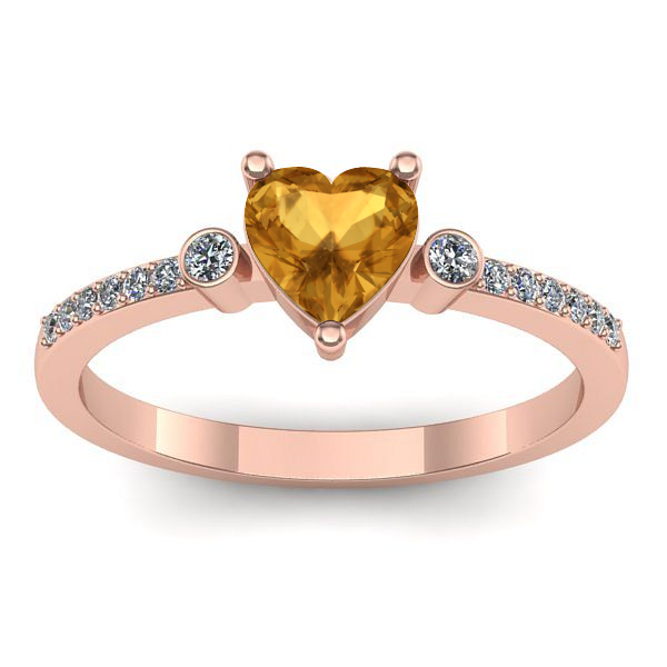 Inel de logodna cu citrin inima