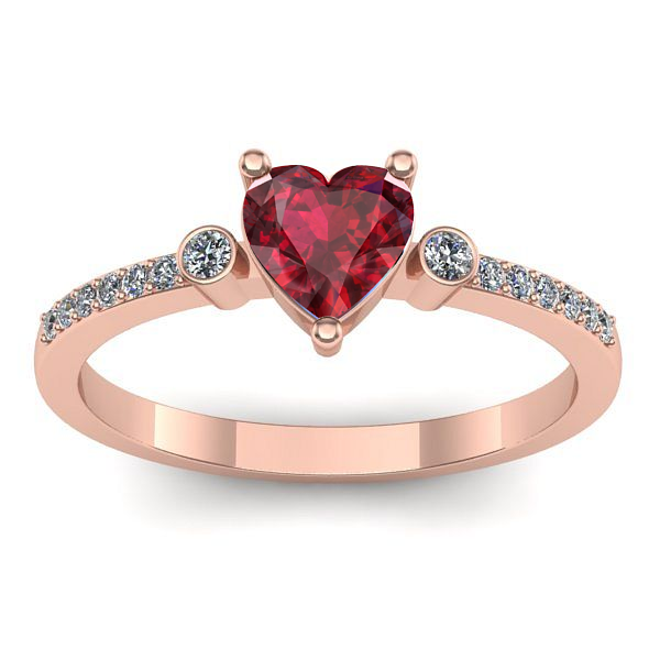 Inel logodna cu rubin inima