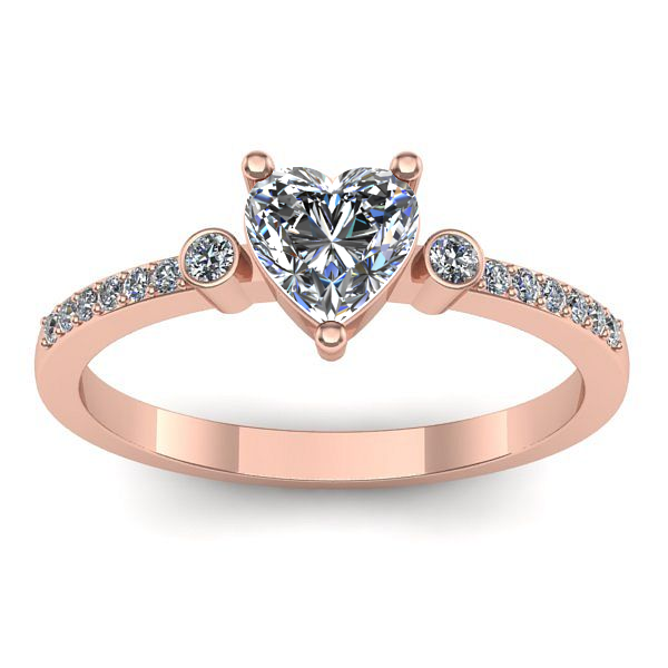 Inel logodna cu diamant de laborator inima