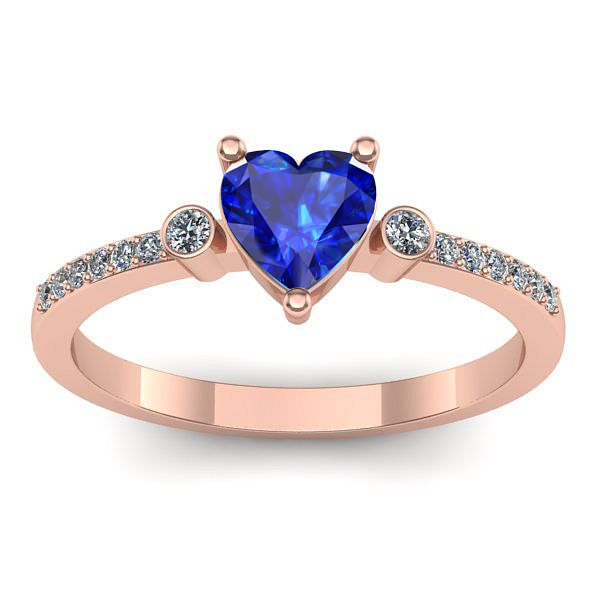Inel cu safir inima