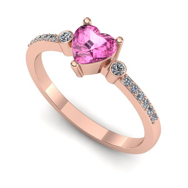 Inel din aur roz cu safir roz