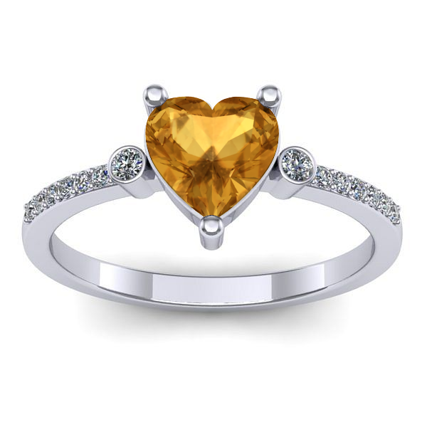 Inel cu citrin inima