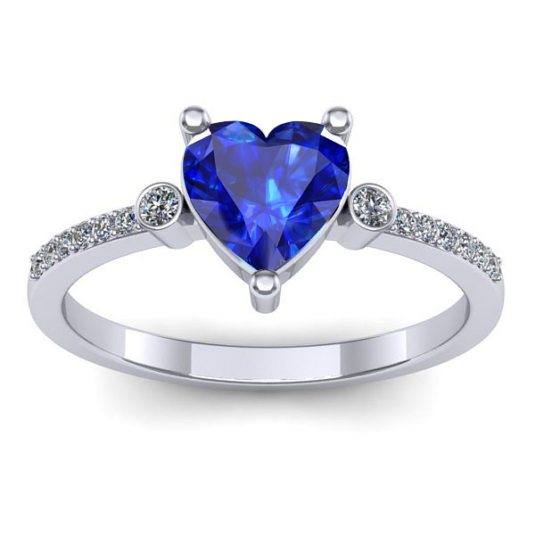 Inel de logodna cu safir inima