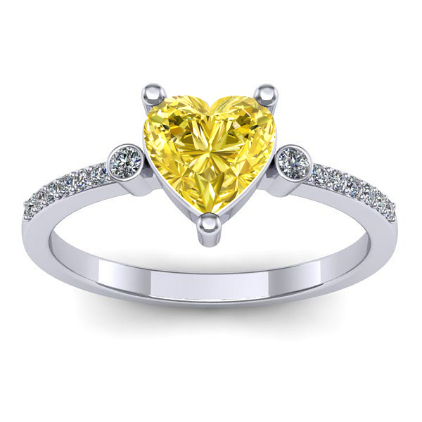 Inel de logodna cu safir galben inima