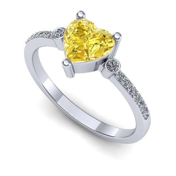 Inel din aur alb cu safir galben