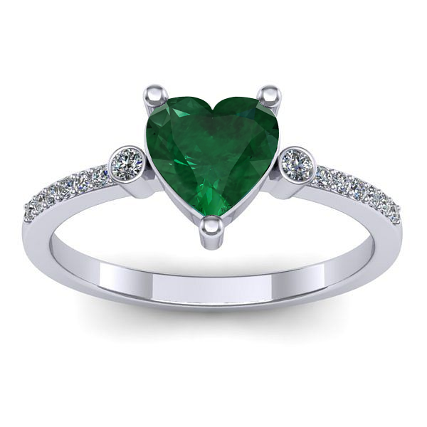 Inel cu smarald inima