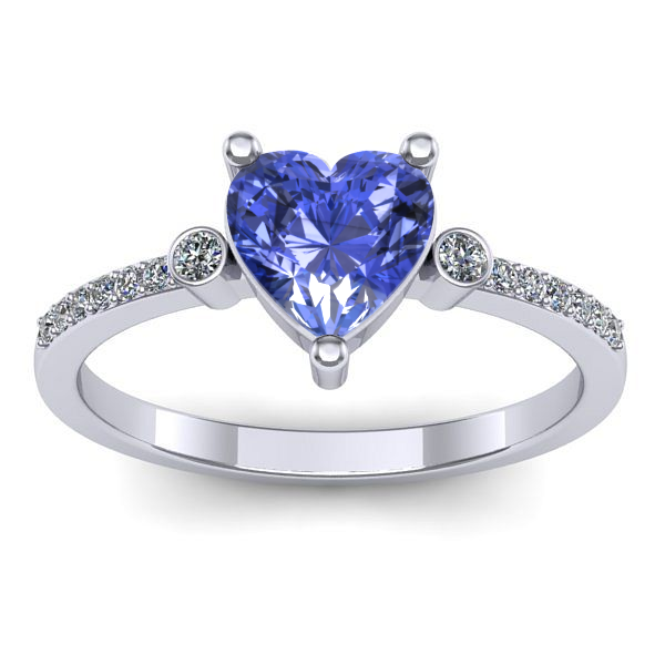 Inel logodna cu tanzanit inima