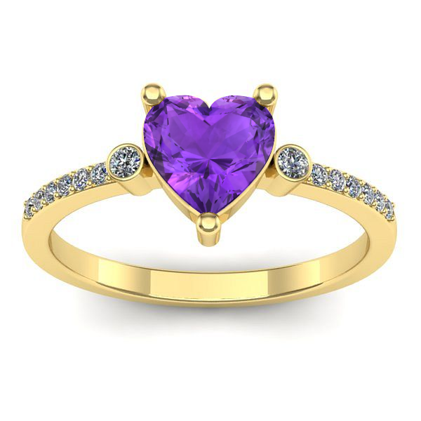 Inel de logodna cu ametist inima