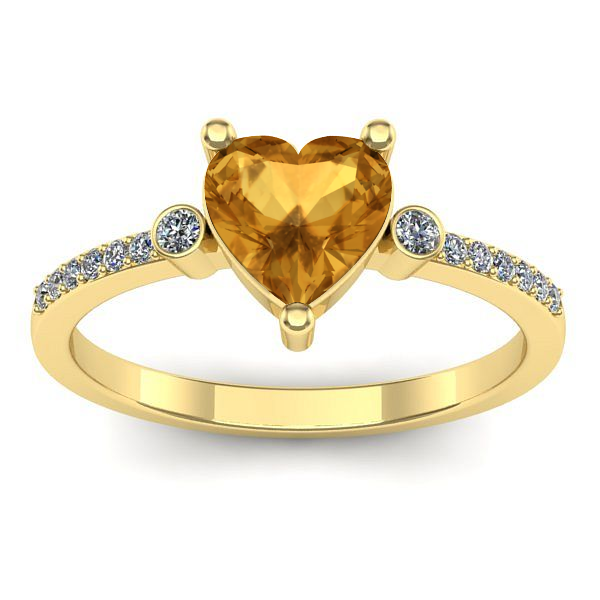 Inel cu citrin inima