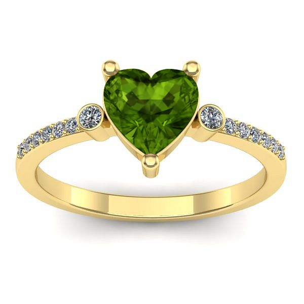 Inel logodna cu peridot inima