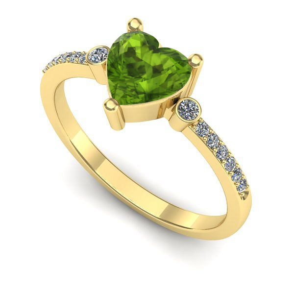 Inel de logodna din aur galben cu peridot