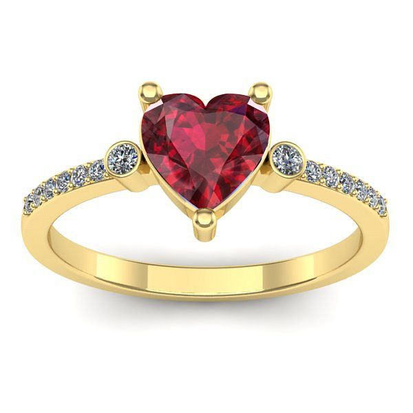 Inel cu rubin inima