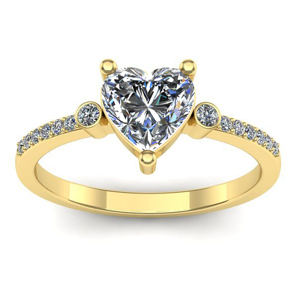 Inel de logodna cu safir alb inima