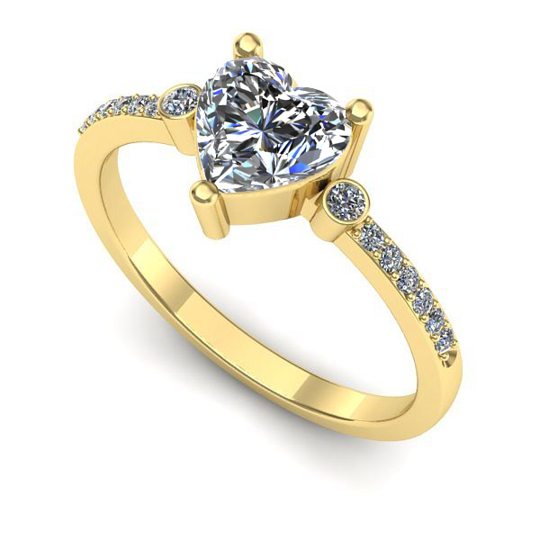 Inel de logodna din aur galben cu safir alb