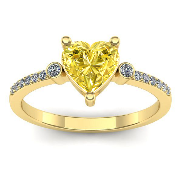 Inel cu safir galben inima