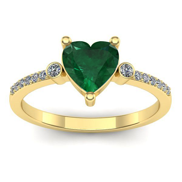 Inel logodna cu smarald inima