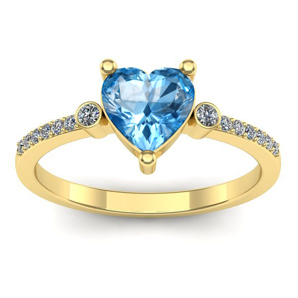 Inel logodna cu topaz blue inima