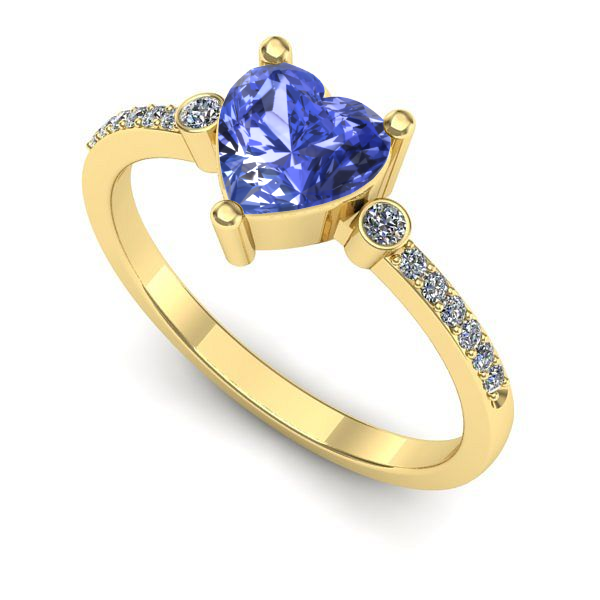 Inel din aur galben cu tanzanit