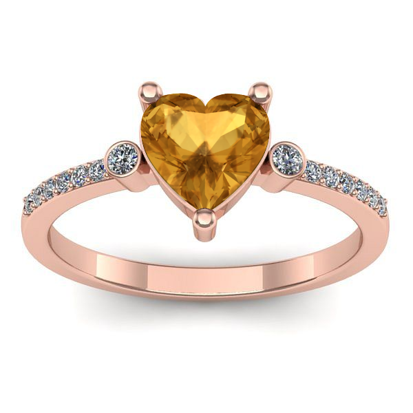 Inel de logodna cu citrin inima